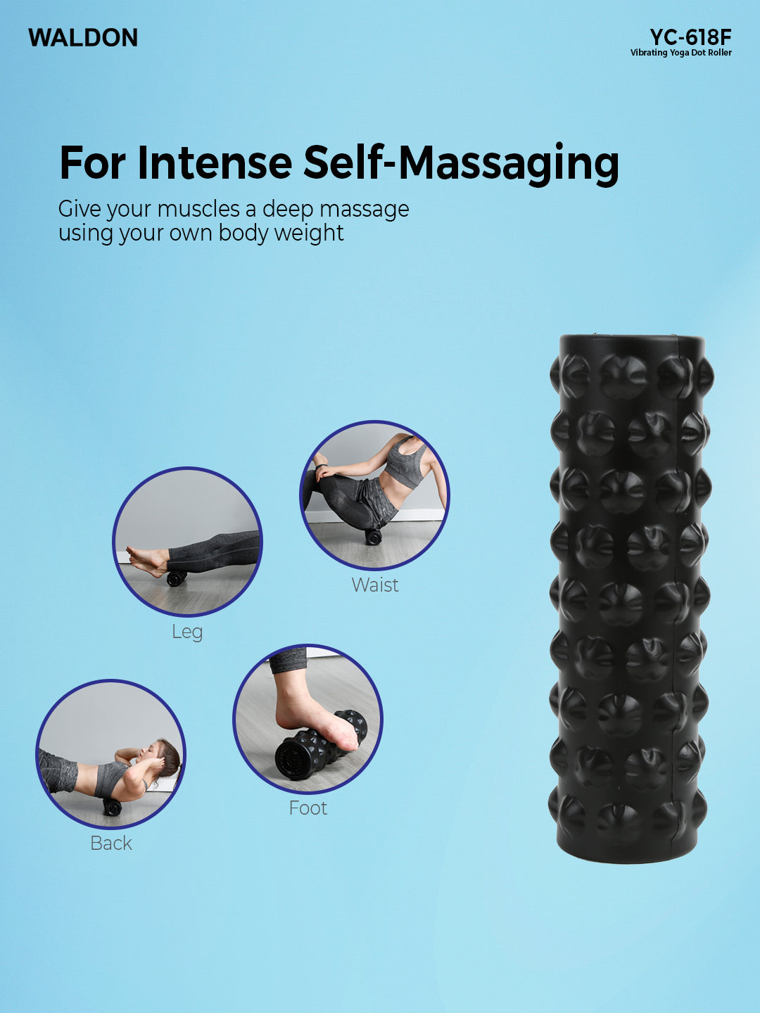 Vibrating Yoga Roller Dot Pattern