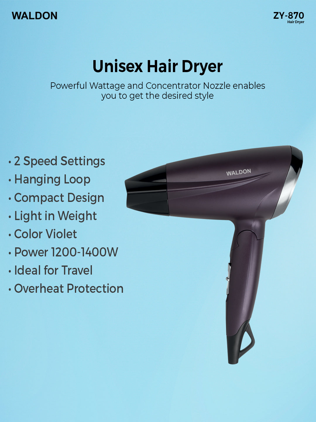 Hair Dryer ZY-870